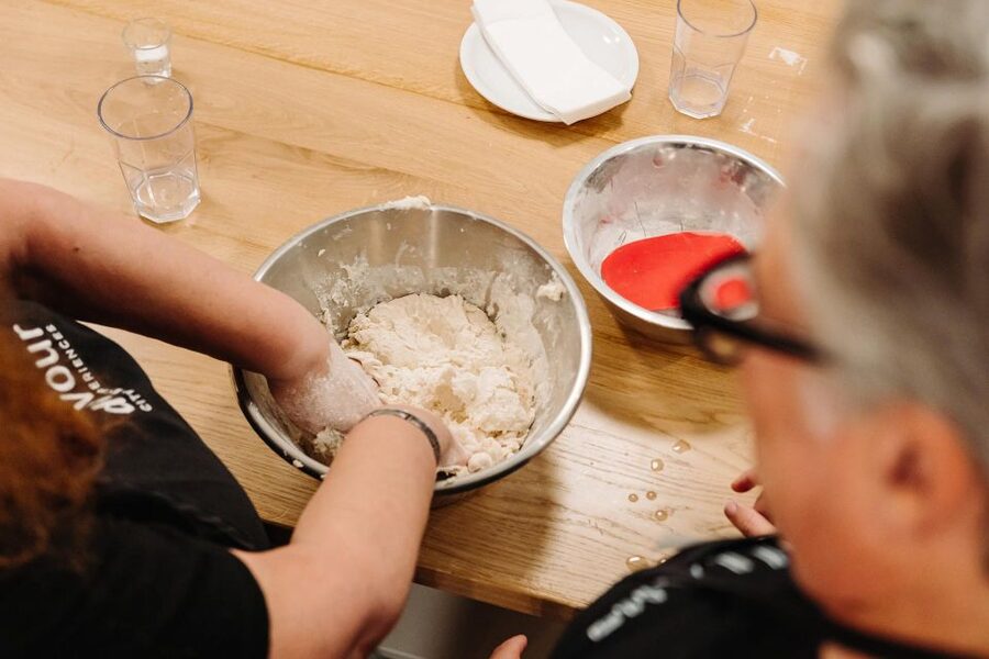 Rome: Pizza Making Class with Gelato & Drinks Included - Sitting down to a full meal