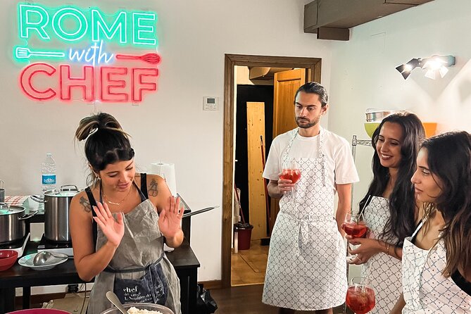 Rome Tipsy Cooking Class: Make Pasta and Mix 3 Spritz Cocktails - Location, timing, and practical planning