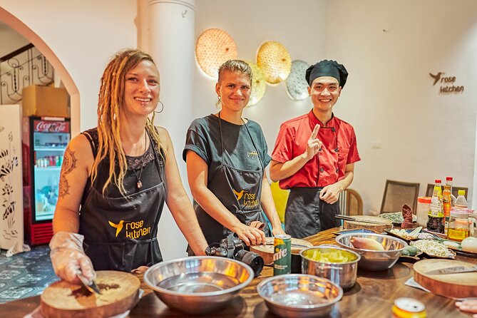 Rose Kitchen Hanoi: Market, Cooking & Culture Tour + Free PickUp - Eating what you have prepared