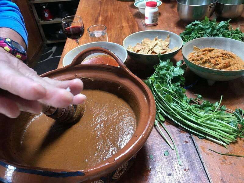San Miguel de Allende: Mexican Cooking Class | Mole & Salsas - Making the mole and potato-filled enmoladas
