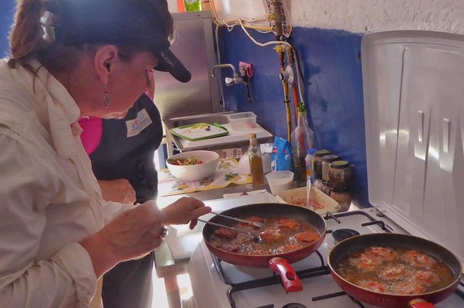 Santorini Family Farm Food & Wine Tour with Cooking Class - Eating under the family tree