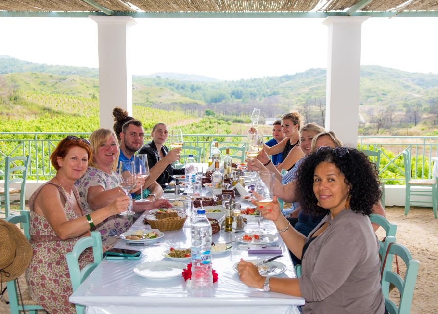 Savor Rhodes: 11-Dish Wine Pairing and Cooking Adventure - Wine tasting first, lunch second