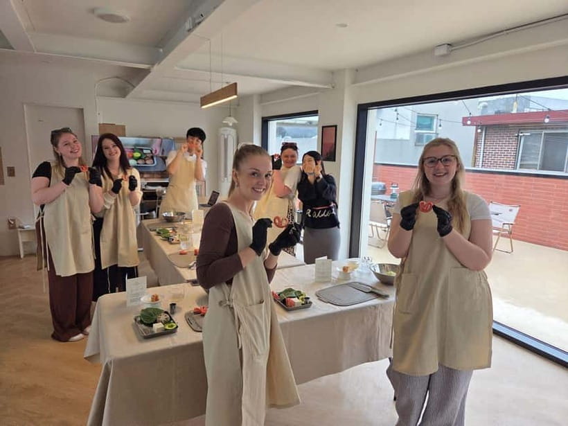 Seoul: Cooking Class and Tour with Michelin-Trained Chef - The meal: jeon, soup, side dishes, and makgeolli