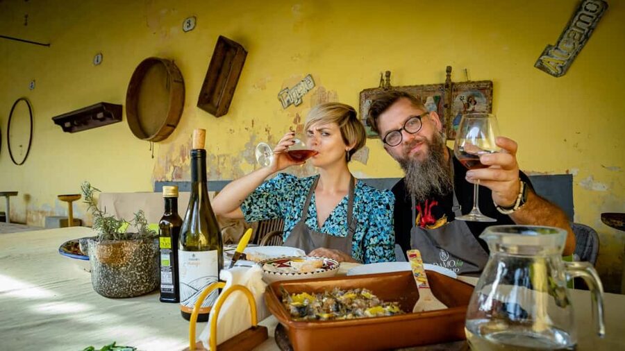 Sicilian cooking class in the historic baglio Florio Adamo - Wine, farm products, and the meal you actually eat