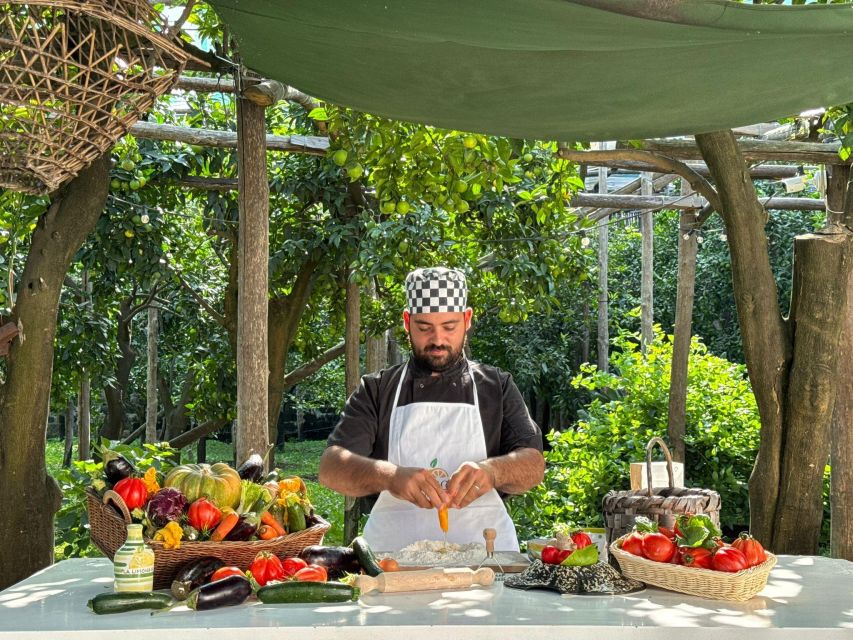 Sorrento: Authentic Italian Cooking Class in a Citrus Grove - Lunch beneath the pergola