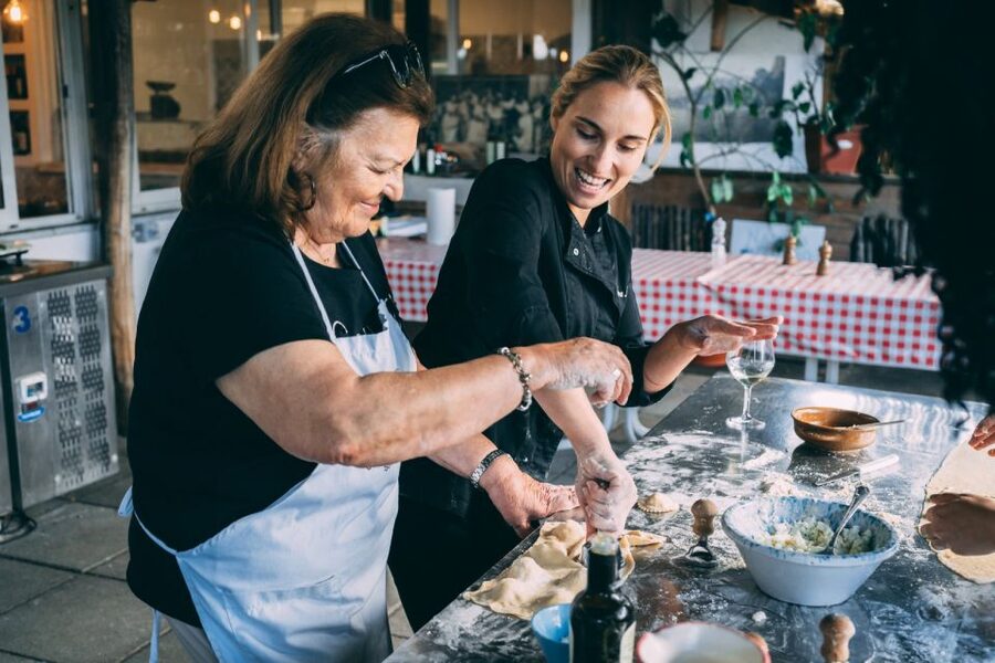 Sorrento: Pasta Making Class - Eating what you prepared with local wine