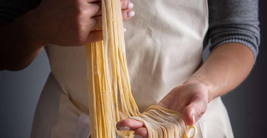 Spoleto Countryside Home Cooking Pasta Class & Meal - Making pasta in Paola’s home near Spoleto