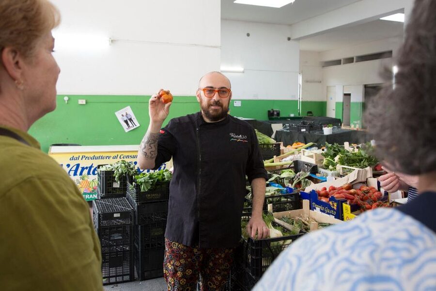 Taormina: Sicilian Cooking Class w/ a Visit to Local Market - Sitting down to eat what you prepared