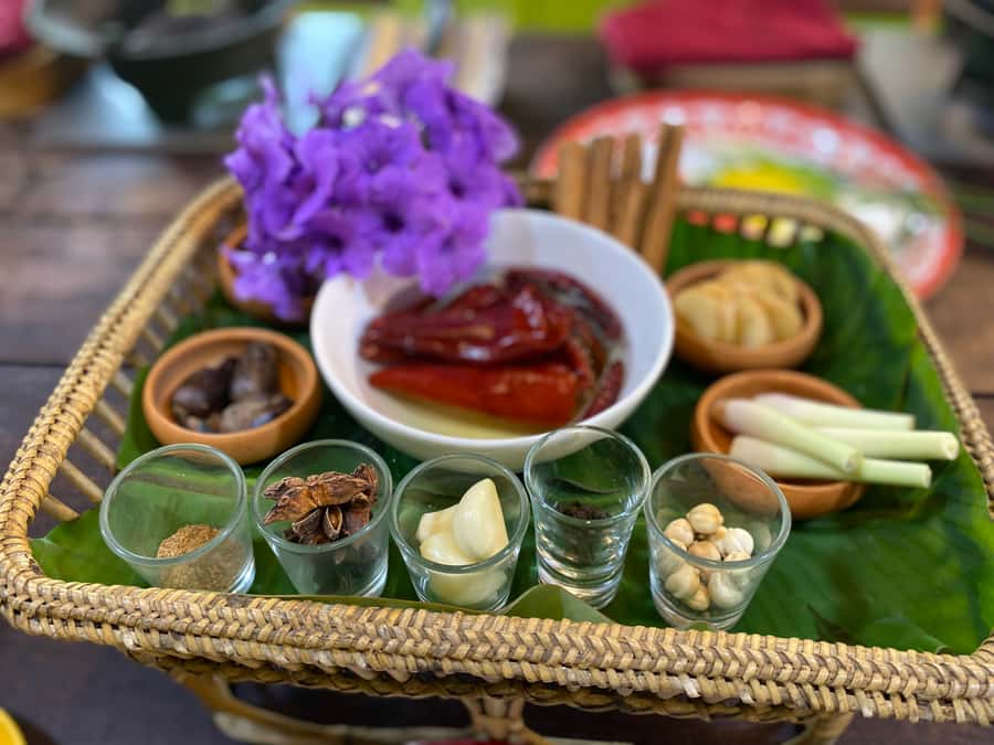 Thai cooking class &Market tour by Amazon Prime Series Chef. - Making curry paste from scratch