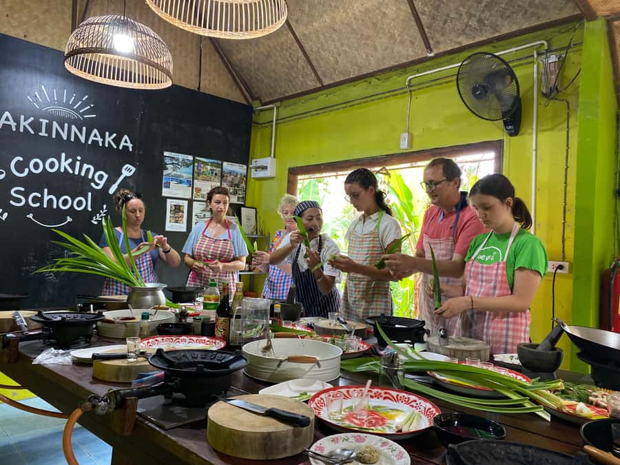 Thai cooking class &Market tour by Amazon Prime Series Chef. - Cooking in an open-air bamboo kitchen