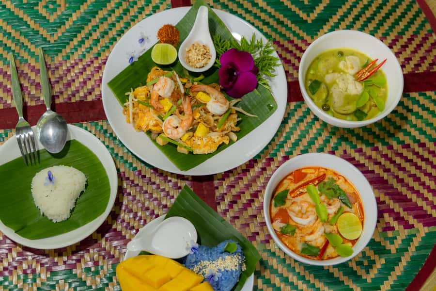 Thai Cooking Class with Market & Garden Tour - Three dishes, prepared at your own station