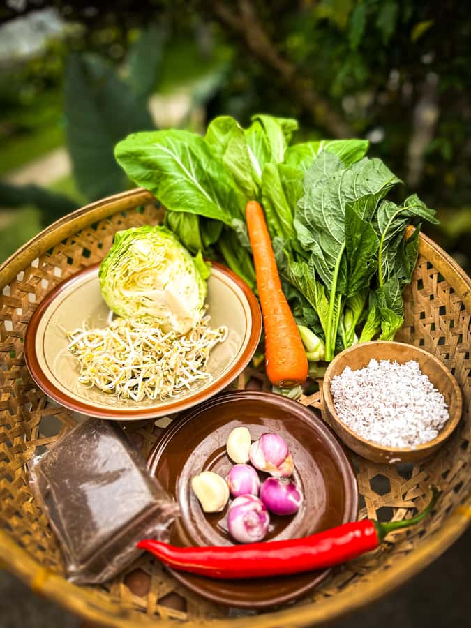 Ubud: Authentic Traditional Balinese Village Cooking Class - Temple, village paths, and Taro rice terraces